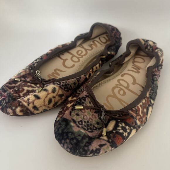 Sam Edelman Felicia Tapestry Print Velvet Ballet Flats - Size 6.5 - Floral Patch - Picture 1 of 6